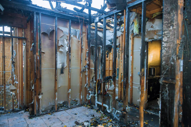 Professional Fire Damage Restoration technician working in Oostburg, WI
